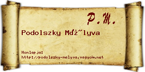 Podolszky Mályva névjegykártya